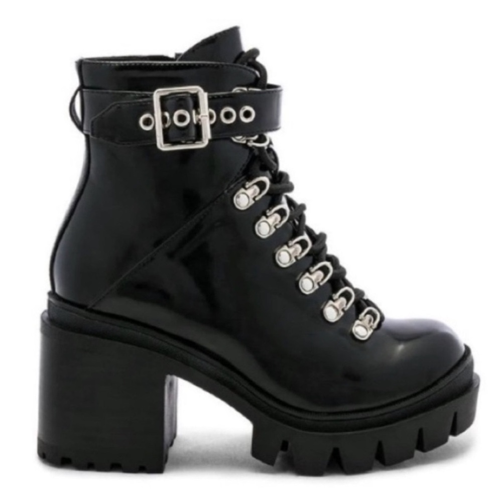 Jeffrey Campbell Czech Boot in Black Patent, Size 6